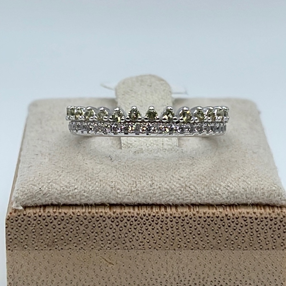 Bomb Party Ring THE CATHERINE RING RBP4614 Chrysolite CZ/Rhodium NWT & BAG